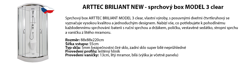 ARTTEC BRILIANT NEW - sprchový box MODEL 3 clear